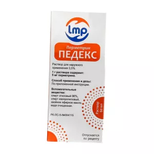 Перметрин Педекс 0,5% раствор д/нар. примен. 60мл