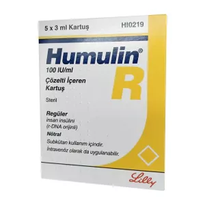 Хумулин Регуляр инсулин (Humulin-R) 100 МЕ/мл сусп. для ин. 3мл 5шт
